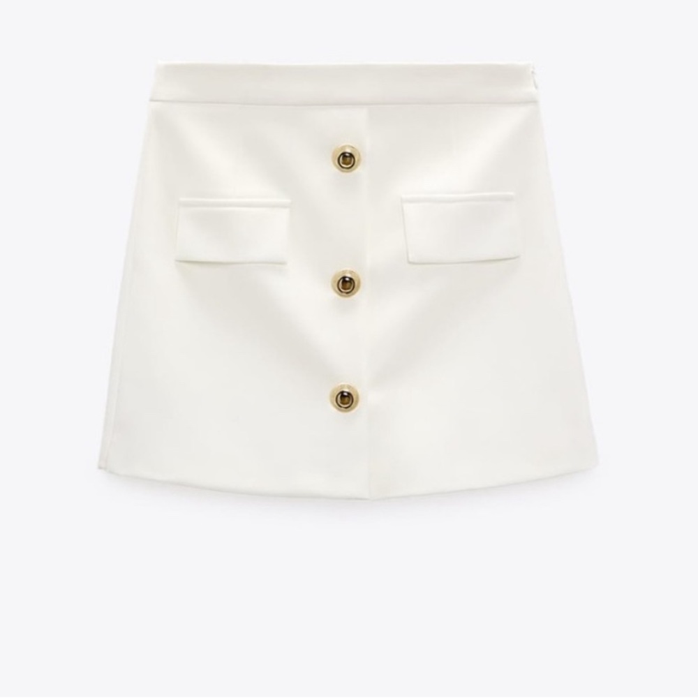 ZARA GOLD BUTTON SKORT